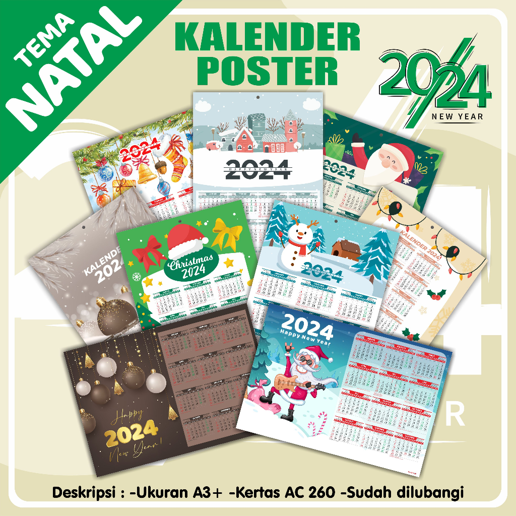 

Kalender poster CHRISTMASS - Kalender dinding natal 2024
