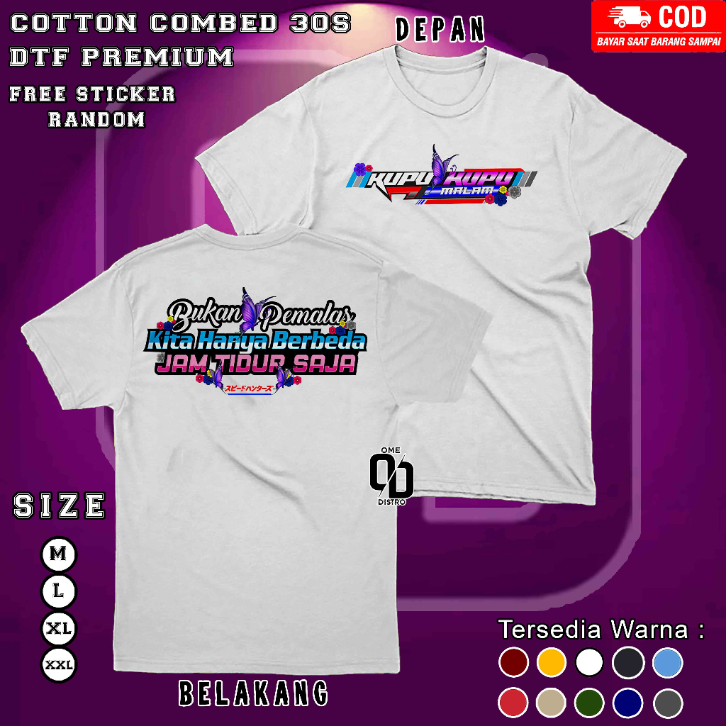 Baju Kaos Resing Kupu-Kupu Malam Tshirt Premium