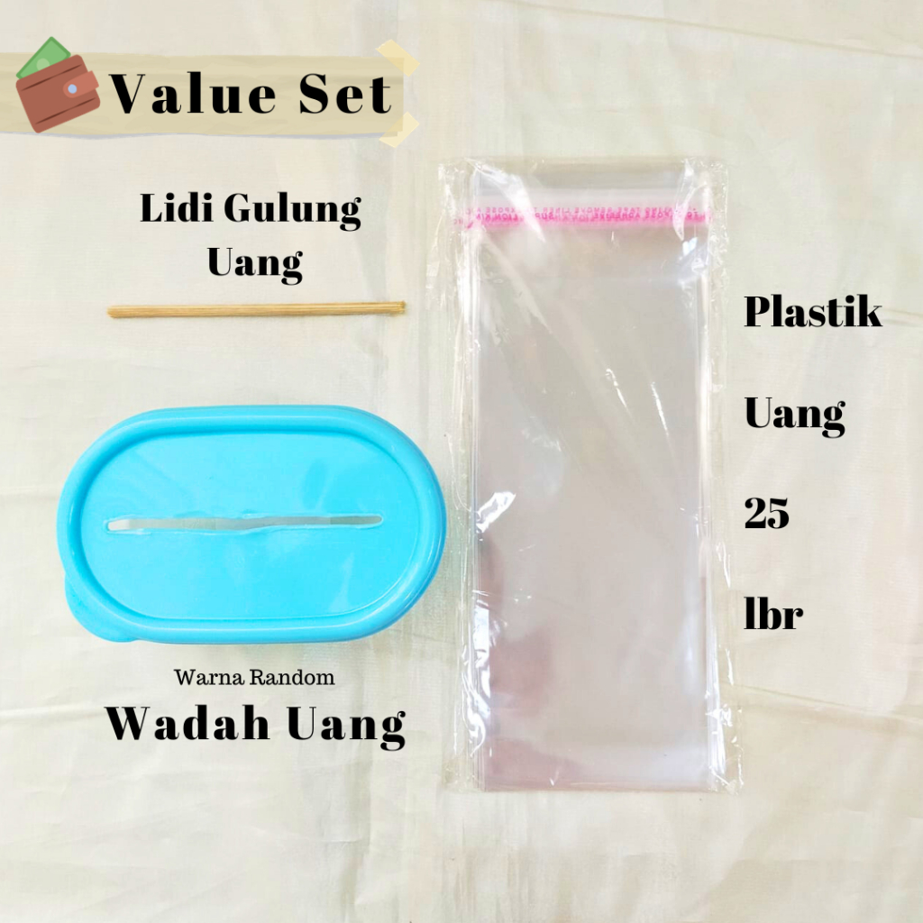 Set Alat Money Box Kotak Uang  Moneycake Tarik Uang Muat 30 lbr ( Reusable)