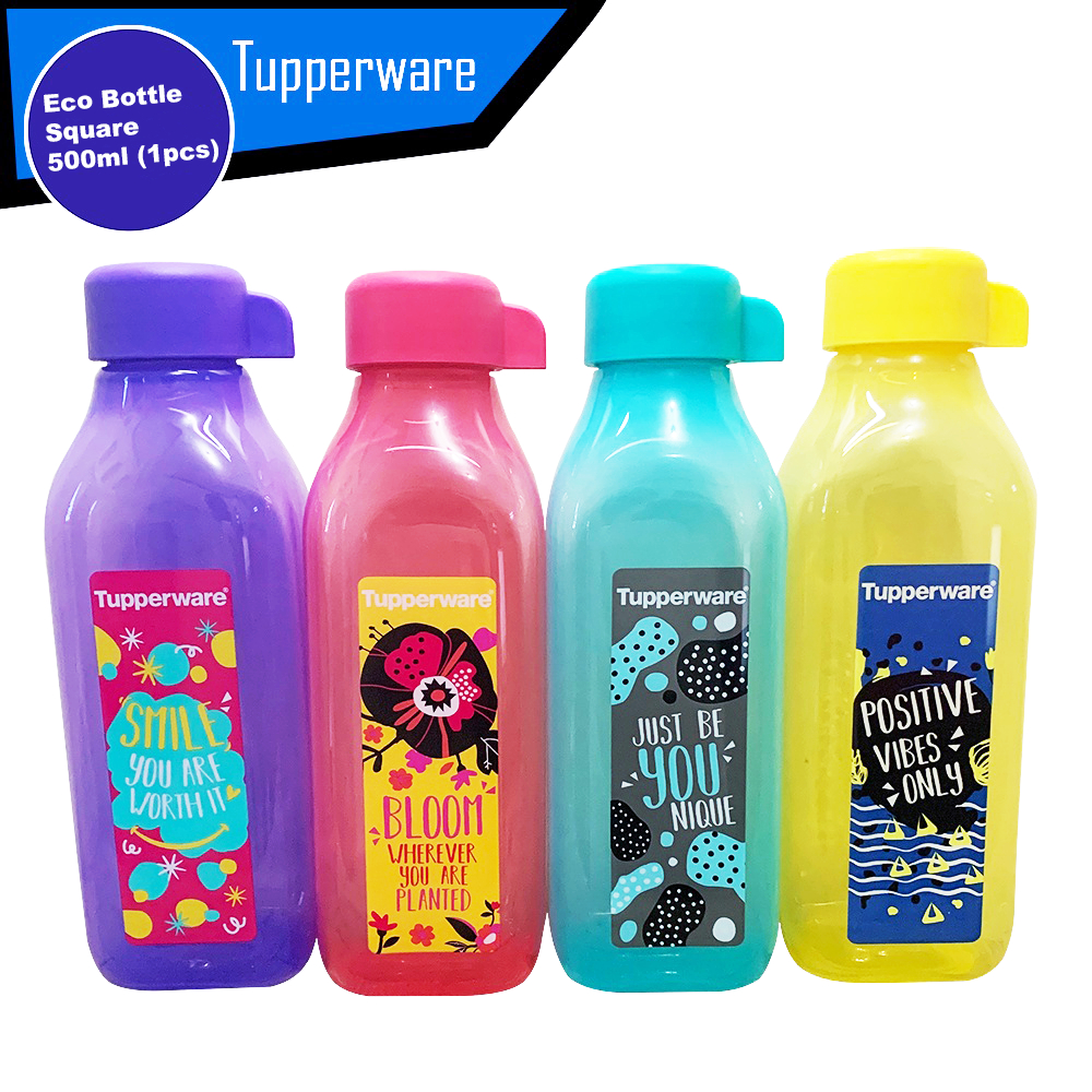 DISKON SALE  ECO BOTTLE SQUARE 500ML 1PCS ECER TUPPERWARE BOTOL AIR MINUM BOTOL MINUM TEMPAT AIR MINUM