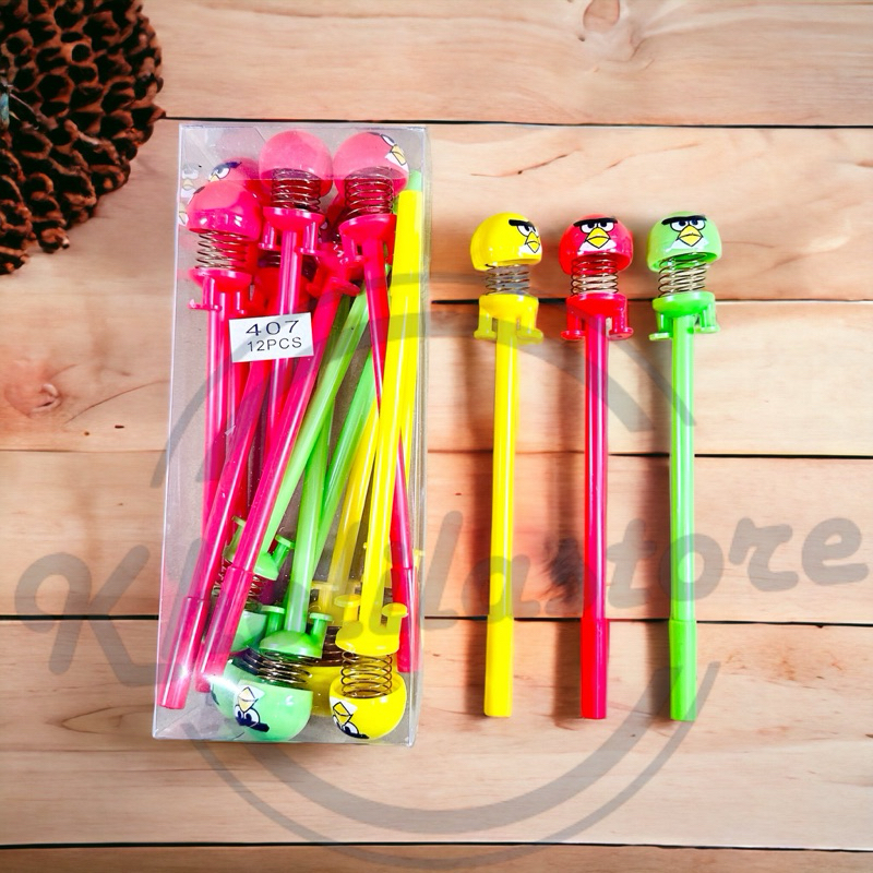 

(12 pcs) Pulpen Gel Spring Doll Karakter Fancy Emoji