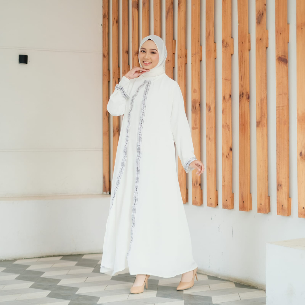 IKAFARIKA Gamis Muslim Az Zahra Bahan Cringcle Premium Wudhu Friendly Size M-XXL