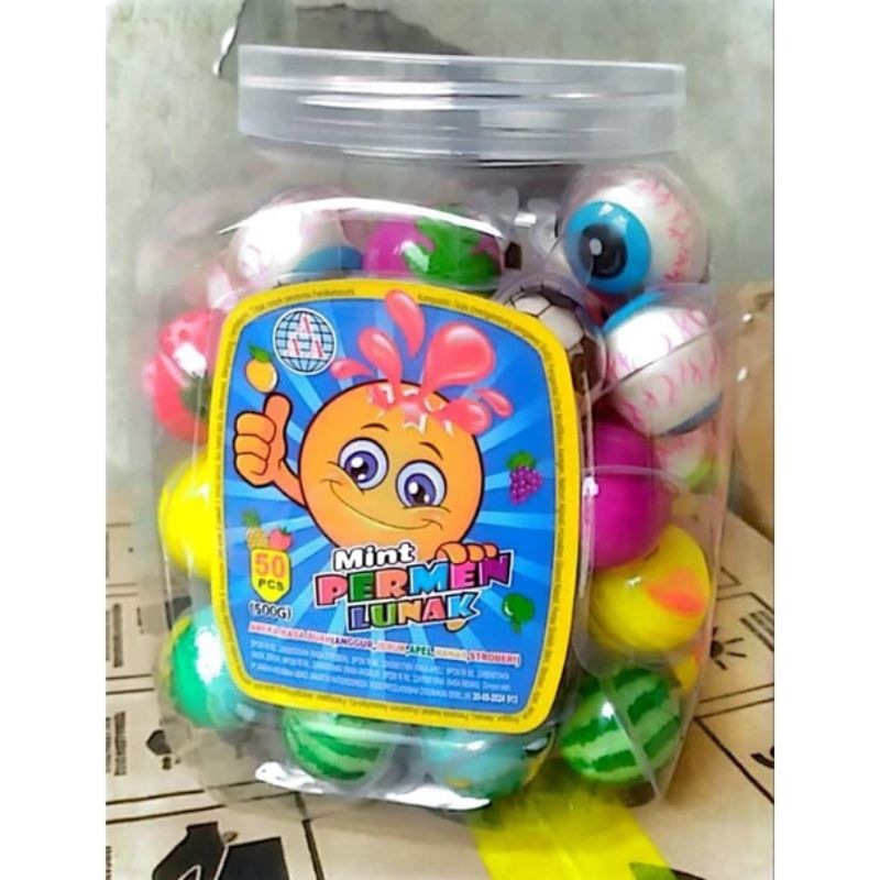 permen lunak bulat permen jelly 1 toples isi 50 pcs