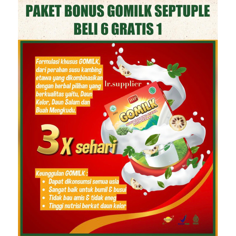 

PAKET BONUS GOMILK 7 Box Susu Kambing Etawa Plus Herbal Kaya Manfaat