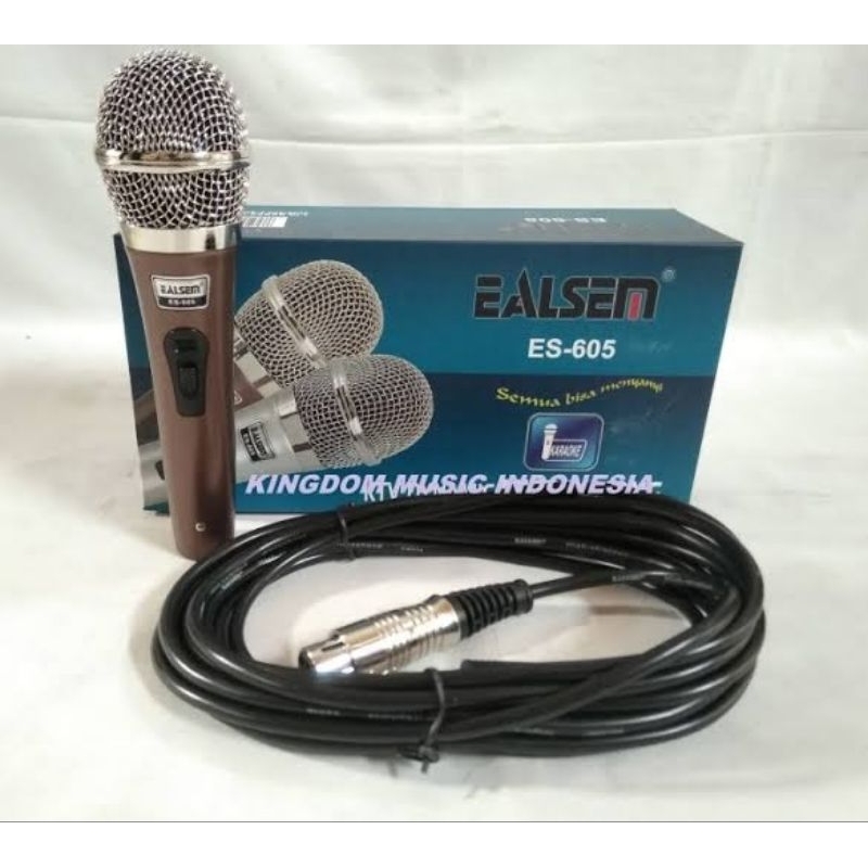 KTV DYNAMIC MICROPHONE EALSEN ES 605 ES605 MIKROFON MIC KABEL PANJANG COCOK UNTUK MENYANYI PENYANYI 
