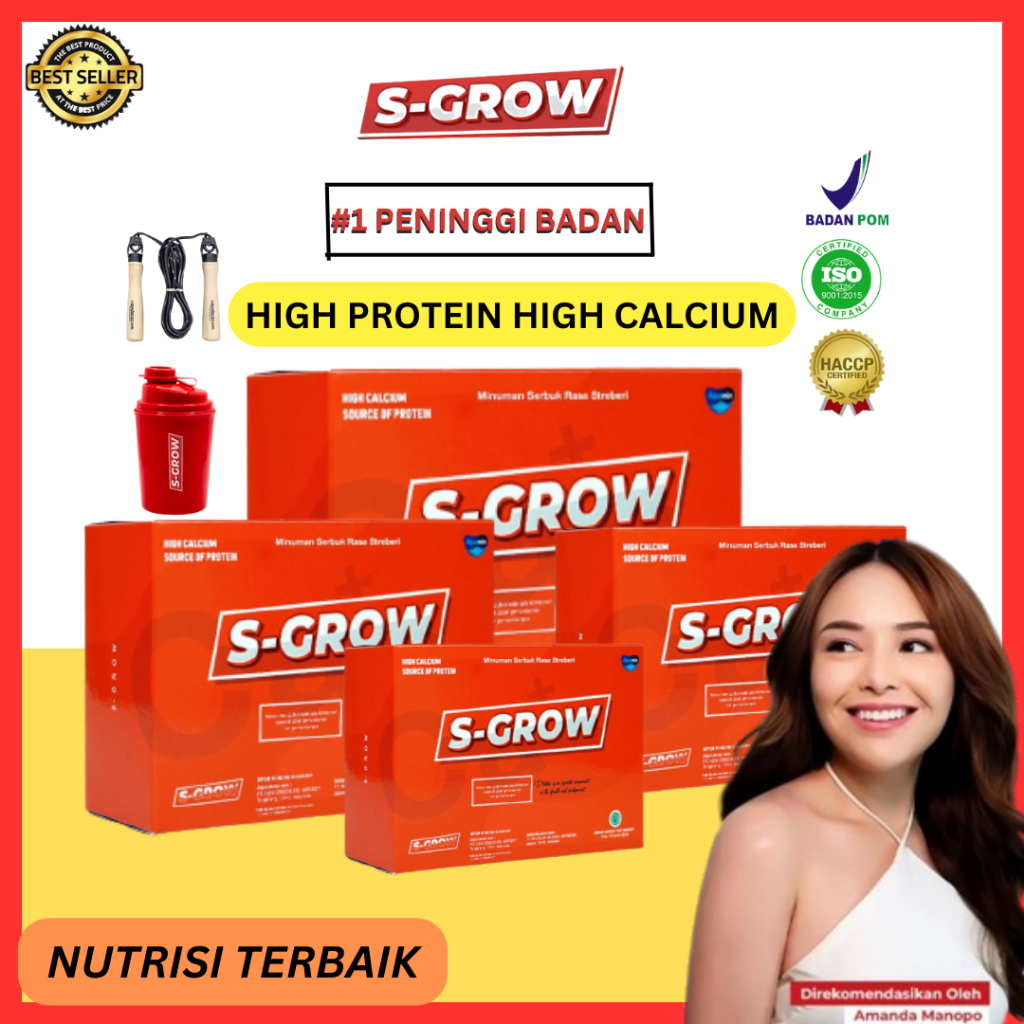 

S-Grow Suplemen Susu Peninggi Badan Rasa Stoberi - Collagen Susu membantu menambah Tinggi Badan BPOM COD