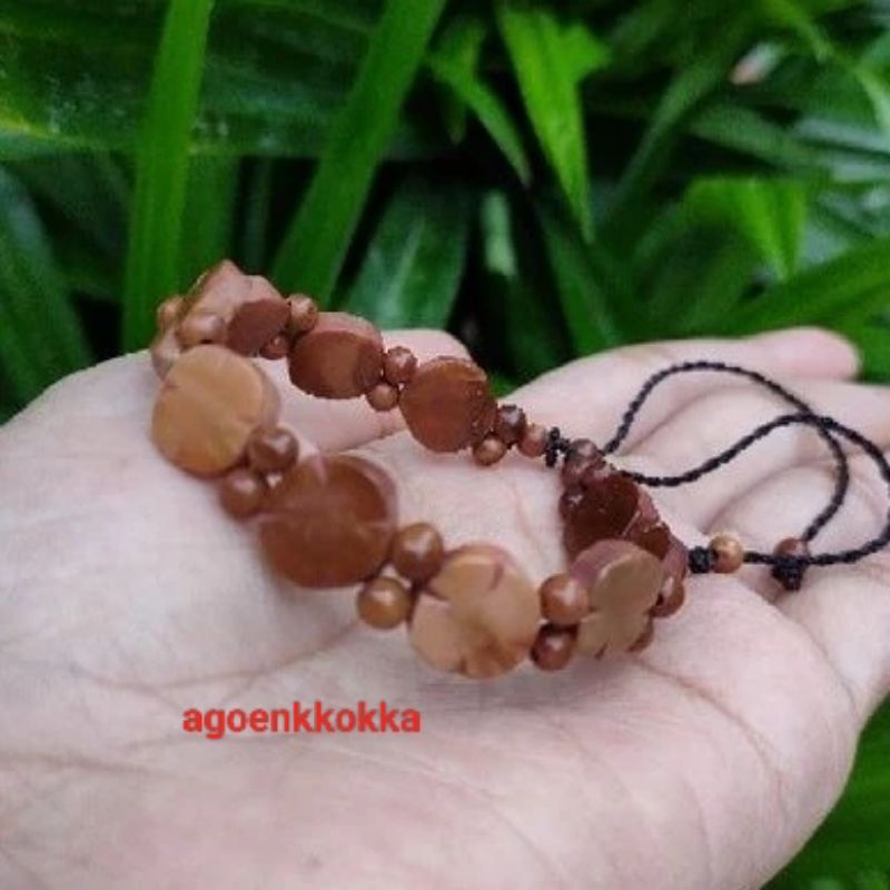Grosir 10 pcs Gelang plat bunga cokelat kokka kaokah asli
