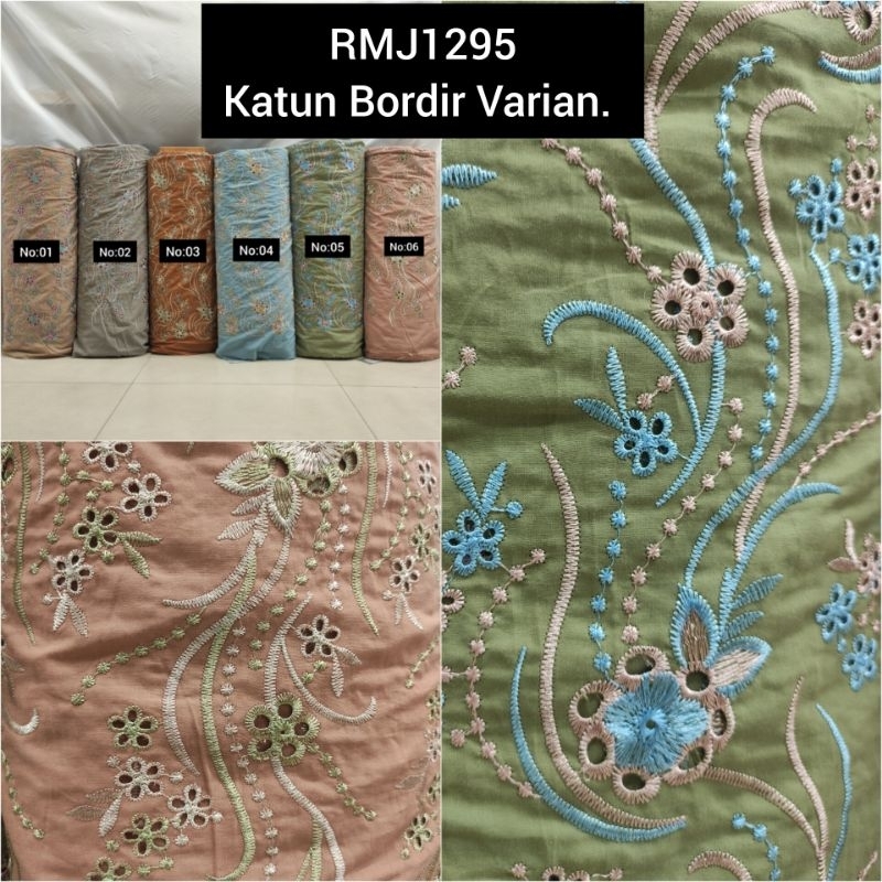 Kain Katun Bordir Multi Color varian