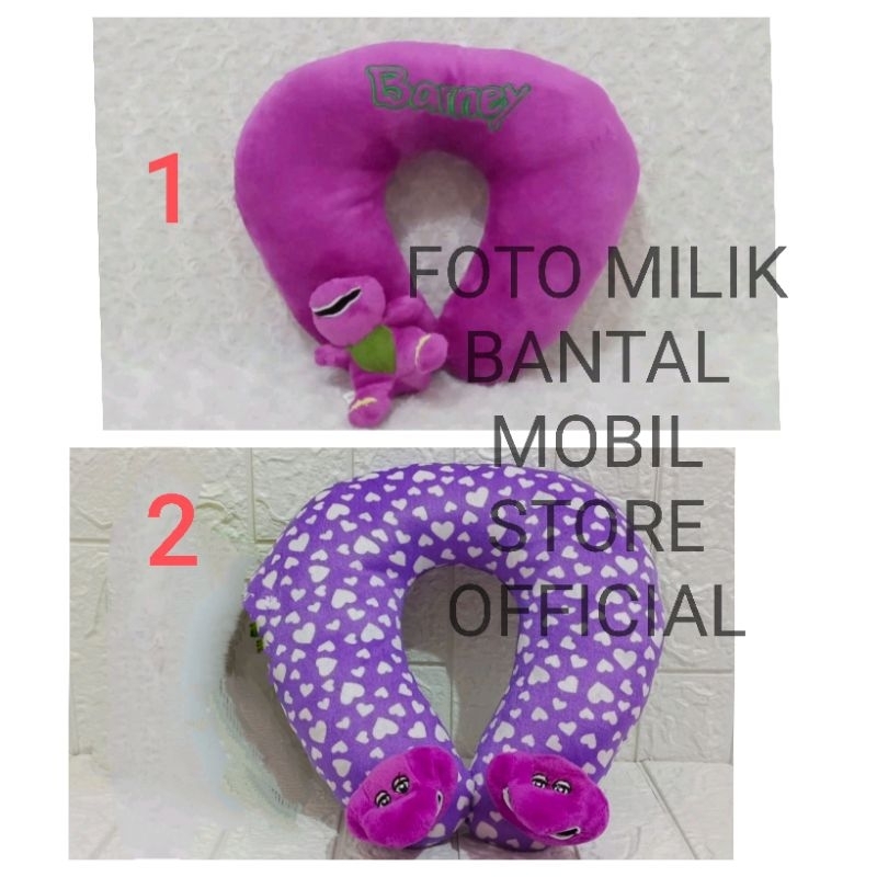 BANTAL HEADREST JOK KURSI SOFA PUNGGUNG PINGGANG PUNDAK MOBIL BONEKA BARNEY UNGU
