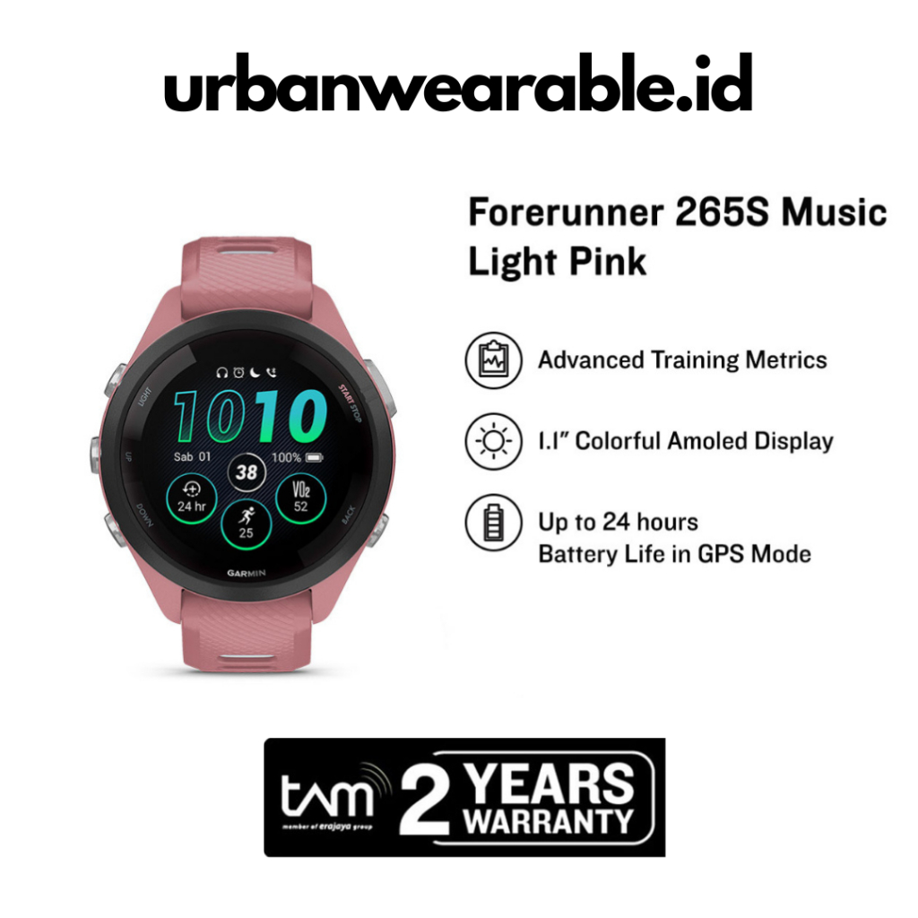 Garmin Forerunner 265S Music - Pink