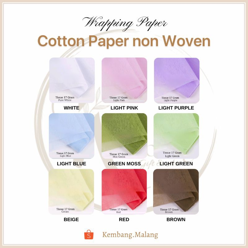 

[ECER] TN - Kertas Tissue Cotton Paper Non Woven 40x40cm Wrapping Paper Buket Bunga Caspea Mahar Seserahan Flower Wrapping