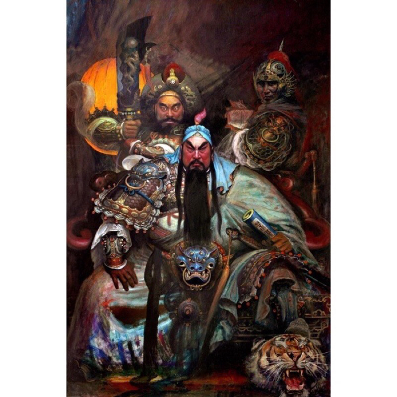 Hiasan Dinding Lukisan Crystal Porcelain Diamond 5D Kwankong / Dewi Kwan Im / Macan / Naga