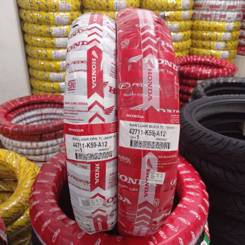 BAN ((TUBLES)) HONDA FEDERAL 80/90-14, 90/90 14 AHM FT235 ORIGINAL100% TUBLES (free pentil)