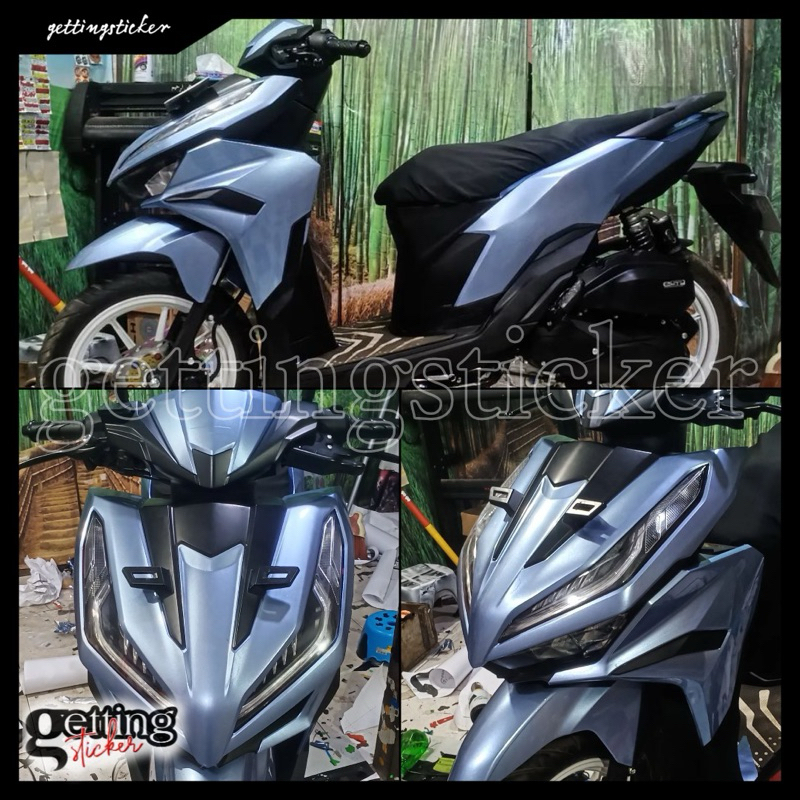 (SKYBLUE)stiker skotlet biru muda sticker blue candy metalik scotlet metalic glosy