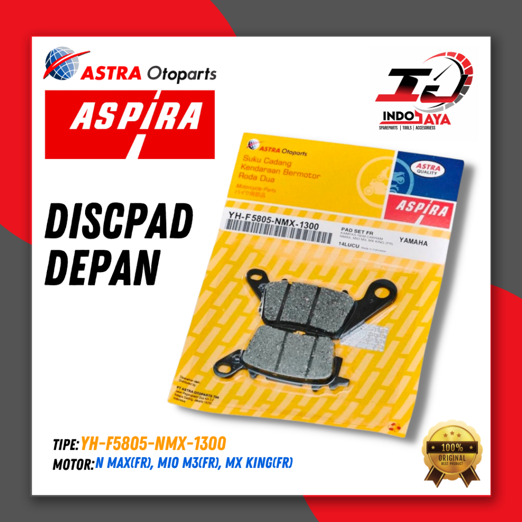 [BAYAR DI TEMPAT] ASPIRA DISCPAD KAMPAS REM DEPAN NMAX / MIO M3 / MX KING / DISPAD / DISPED FRONT / 
