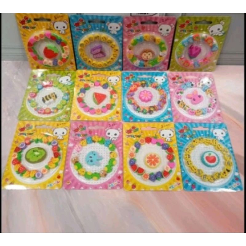 

penghapus lingkaran bentuk binatang/buah