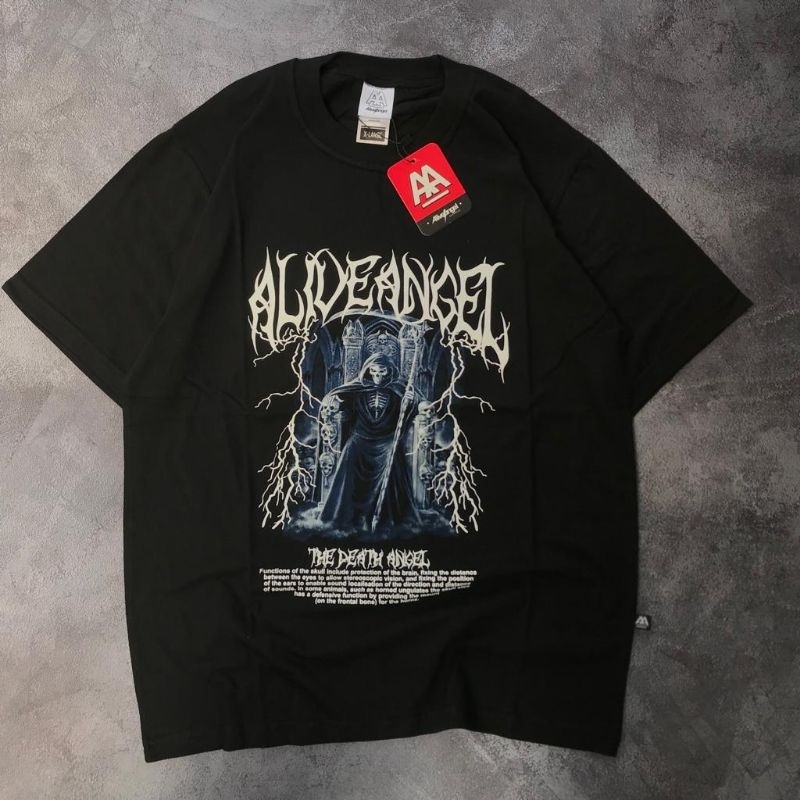 KAOS DISTRO HITAM PRIA BLACK METAL DEATH ANGEL / UNISEX / KAOS MUSIK ROCK / REVENGE THE FATE / UNDER