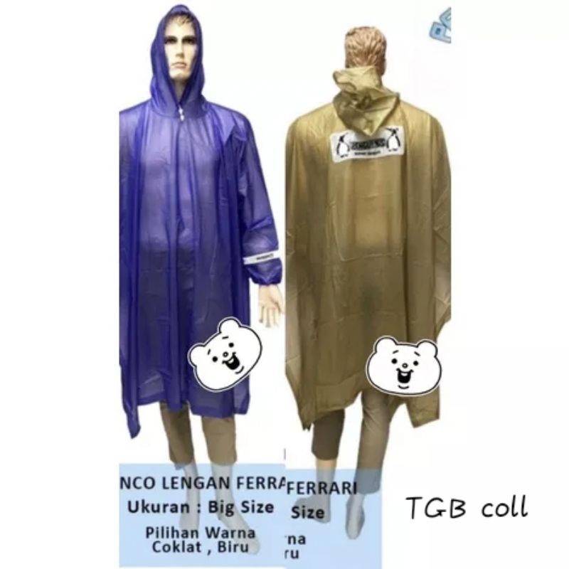Jas Hujan penguin's ponco lengan celana ferrari