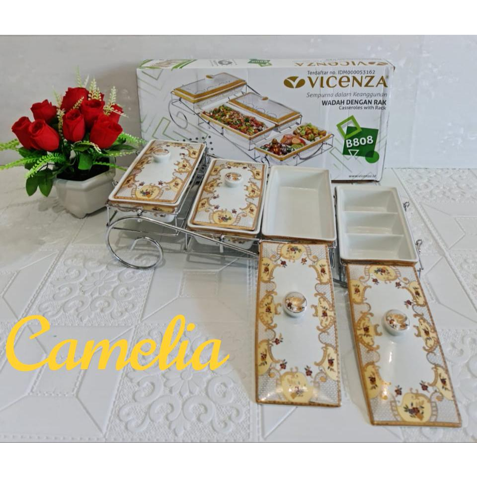 {Vicenza Packing Aman} Prasmanan Keramik Tingkat B808 Motif Camelia