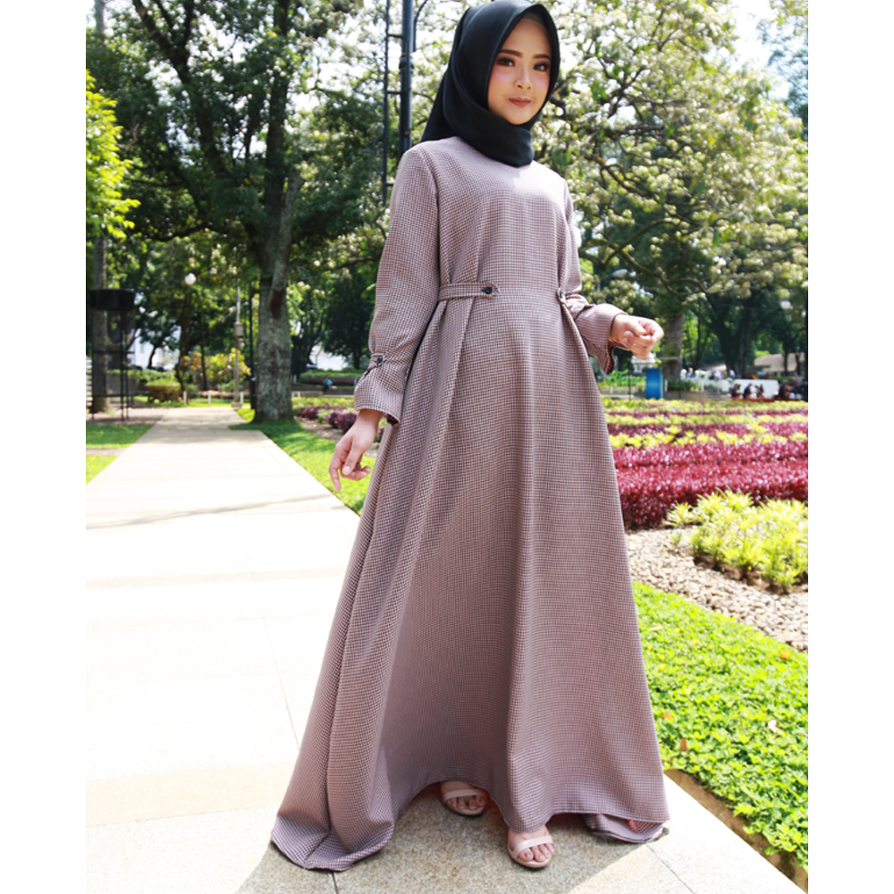 button maxi ilquina- abaya houndstooth