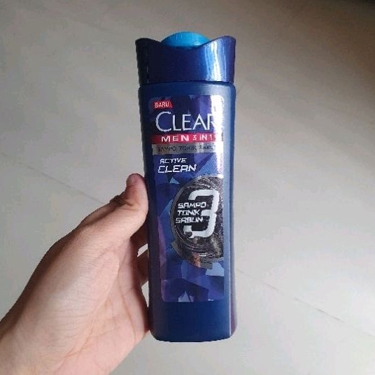 Clear Men Shampoo tonik sabun pria ACTIVE 3 IN 1 active clean 160ml