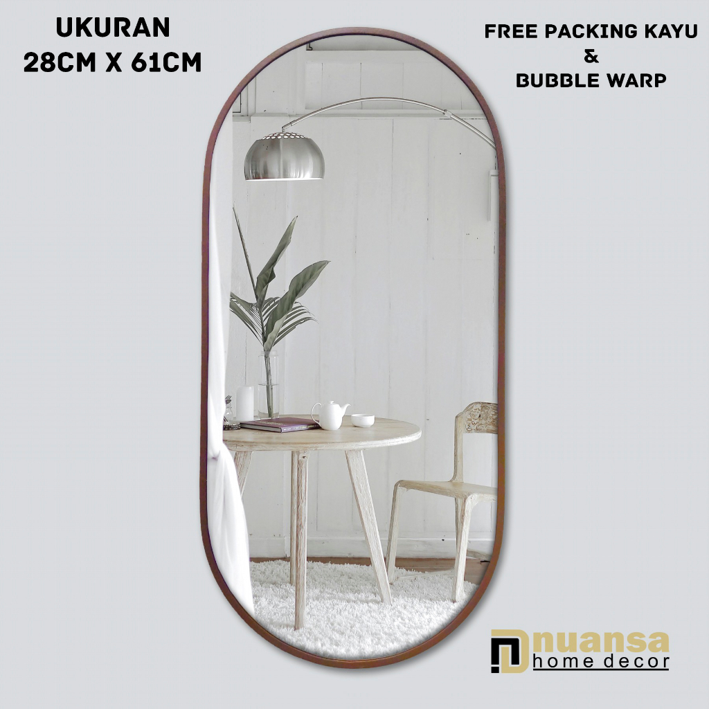 CERMIN GANTUNG OVAL - CERMIN DINDING - CERMIN MINIMALIS