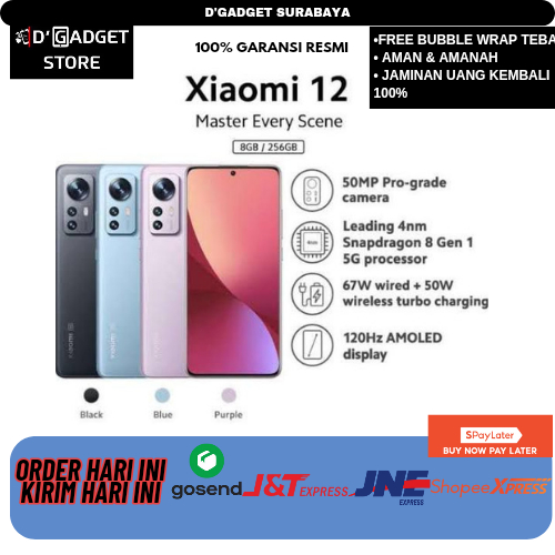 XIAOMI 12 5G ( 8GB+5GB/256GB ) GARANSI RESMI TAM XIAOMI 100% ORIGINAL GARANSI RESMI XIAOMI