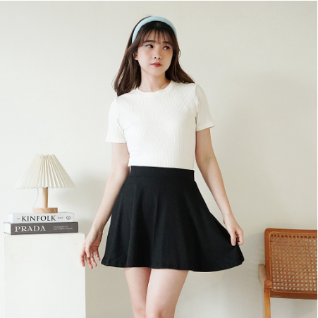 ROK MINI SKIRT ROK PENDEK ROK HITAM KOREA STYLE ROK WANITA OLAHRAGA
