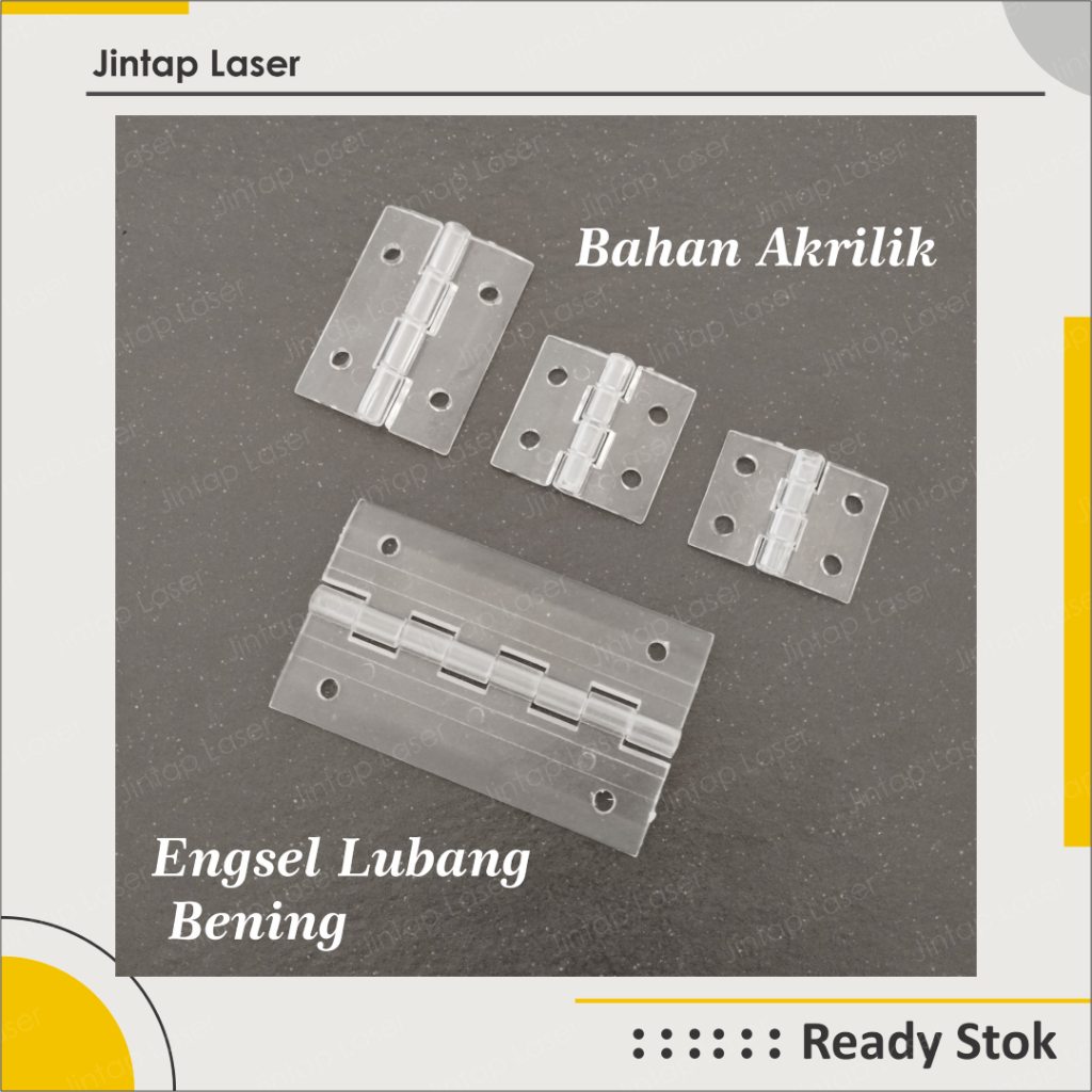 Engsel Lubang Akrilik Bening Engsel  Acrylic Transparan Berlubang 2.5cm 3cm 4cm 6cm 10cm