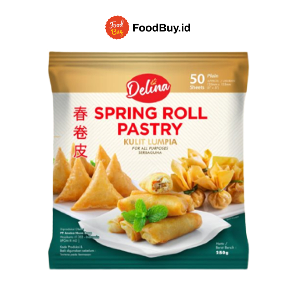 

Delina Kulit Lumpia Spring Roll Pastry (Isi 50 Sheets) 250 gr (125mmx125mm)