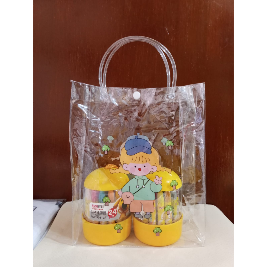 

1 PCS - Tas Mika PVC souvenir Motif Karakter & Mika Tas Polos Bening / Tas mika transparant motif / Tas serbaguna