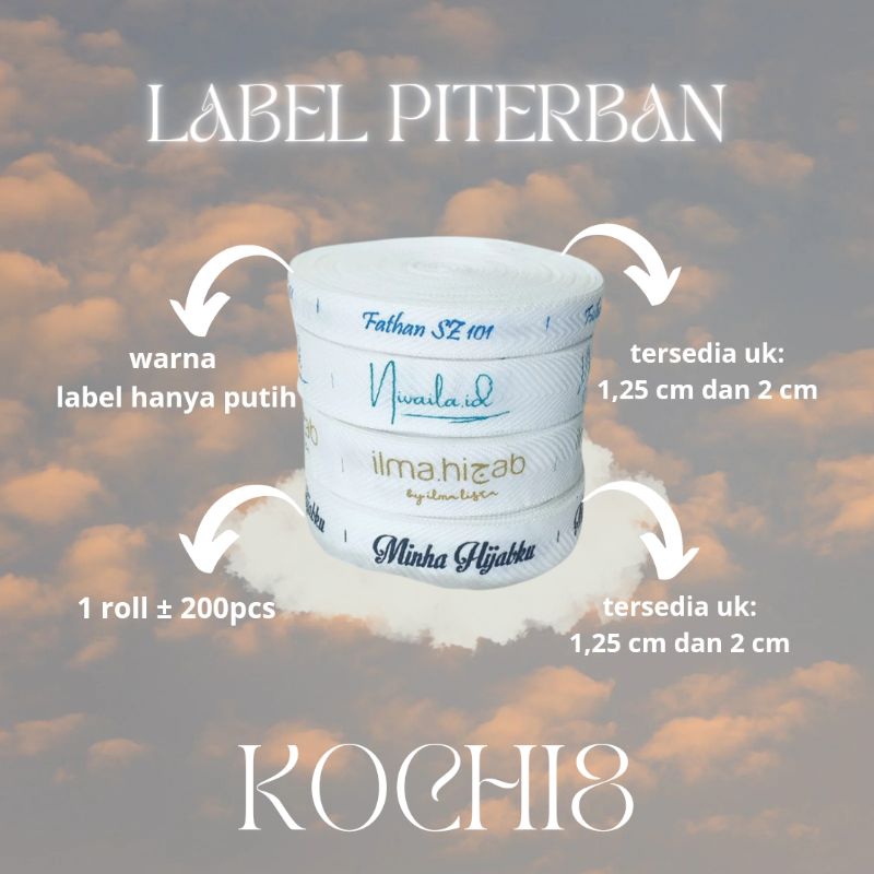 [MIN 1roll] LABEL PITERBAN | SABLON SATU WARNA