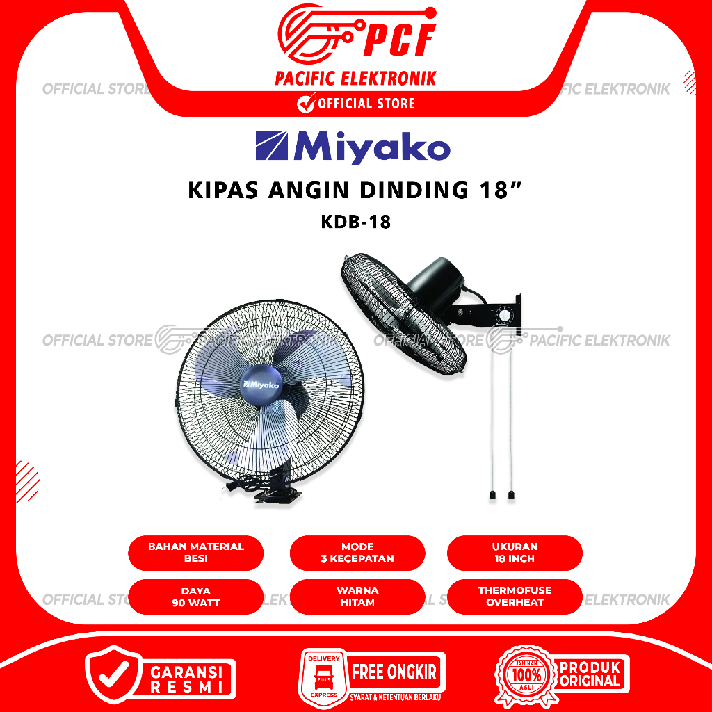 Kipas Angin Miyako Dinding 18Inch KDB-18 / KDB-18 / KDB 18