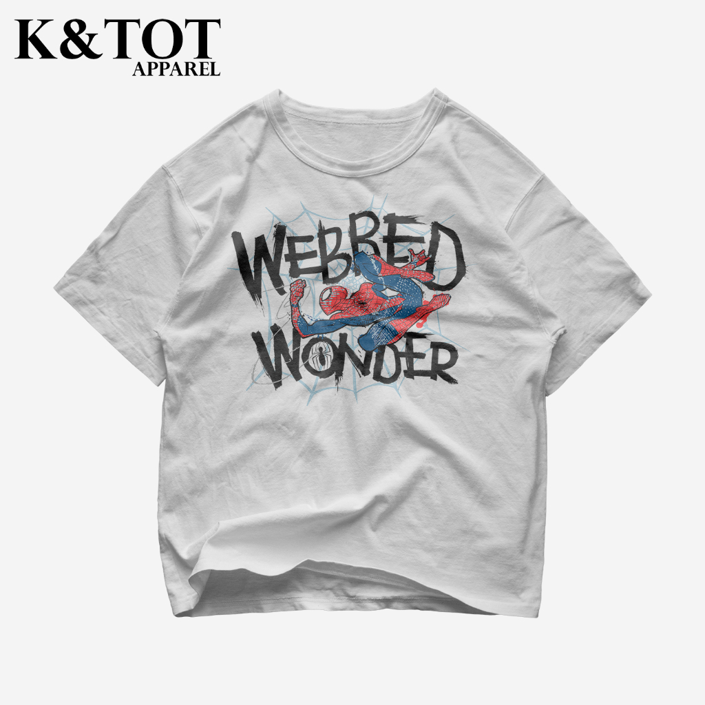 KNTOT - KAOS BAJU SPIDERMAN WEBBED WONDER AVENGERS MARVEL | TSHIRT OVERSIZE VINTAGE PUTIH BOOTLEG - 