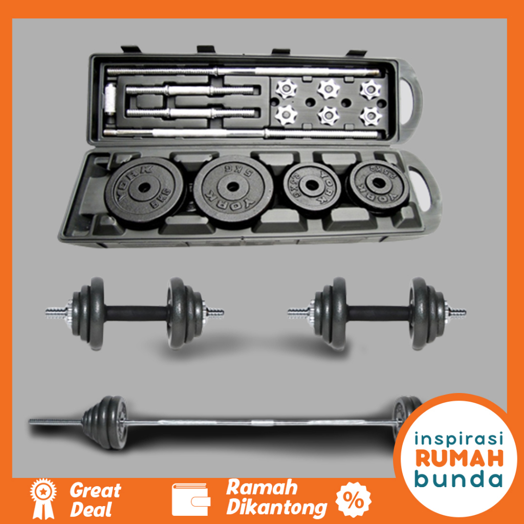 Set Dumbel 50kg Dumbell Barbel 50kg