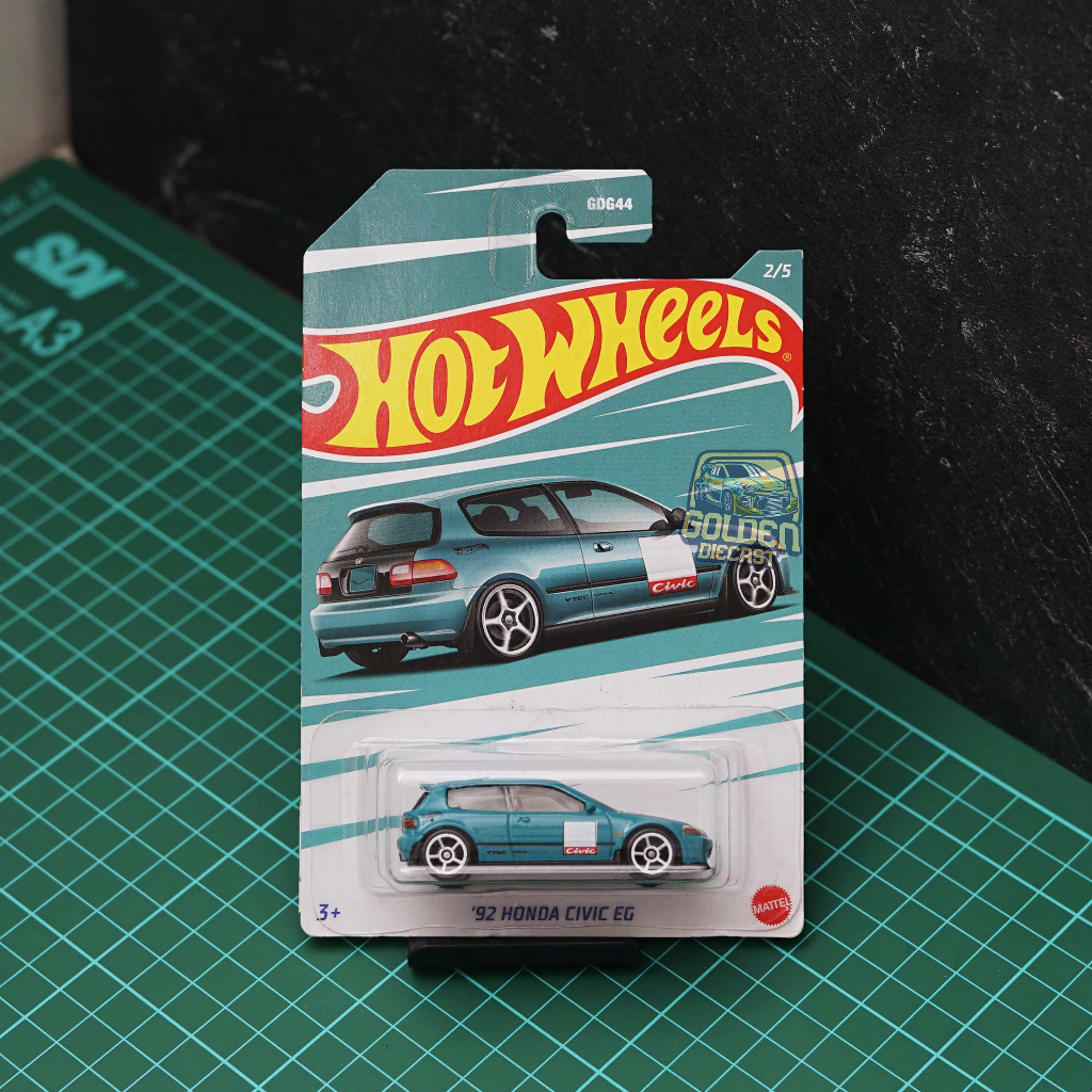 HOT WHEELS 92 HONDA CIVIC EG HIJAU (GREEN)