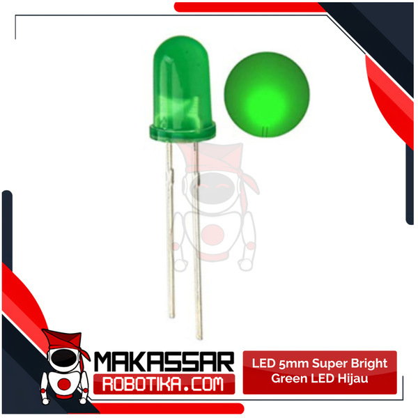 LED 5mm Super Bright Green LED Hijau