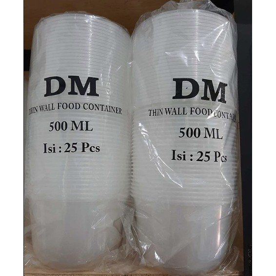 

Thinwall DM 500 ML Bulat (25 pcs) - Cup Plastik Dm 500 ML - Mangkok Plastik