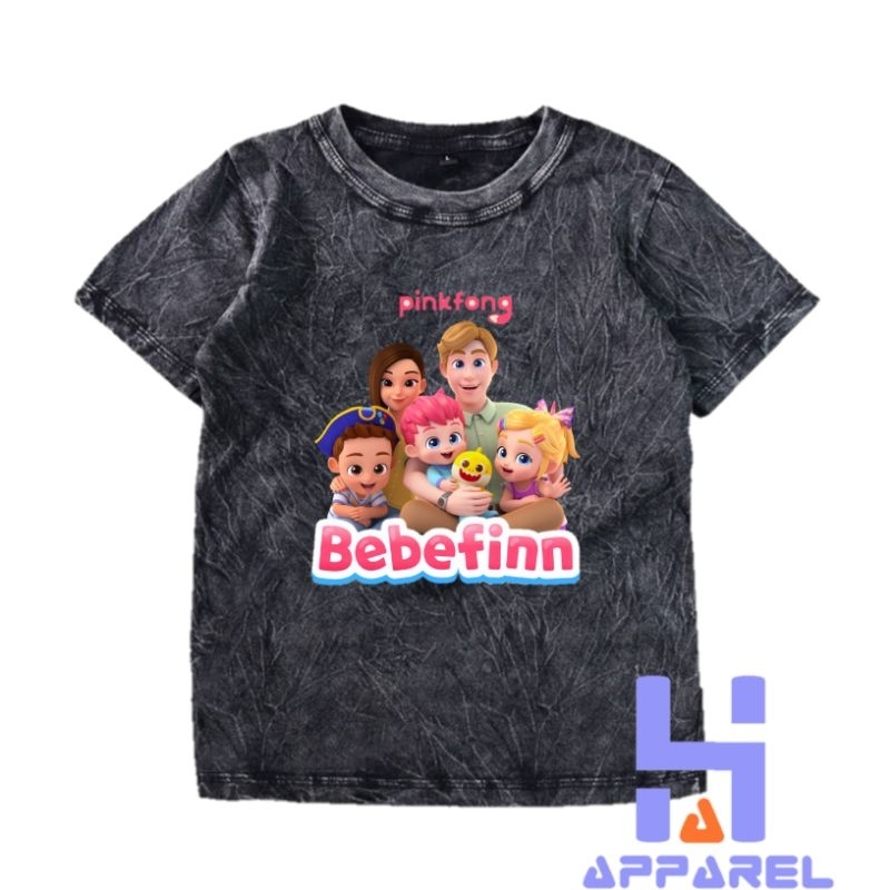 BAJU ANAK KAOS ANAK WASHED BEBEFINN PINKFONG