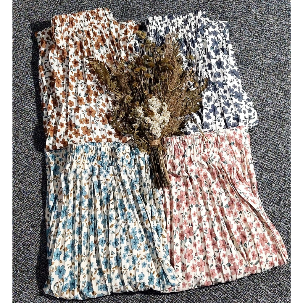 Rok Plisket Motif / Rok Mayung Motif / Rok BUNGA GARANIUM / ROK PREMIUM