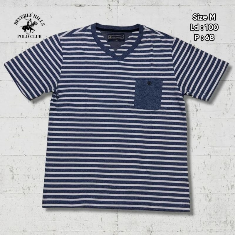 Kaos Pocket Salur Biru Beverly Hills Polo Club Original Second Preloved
