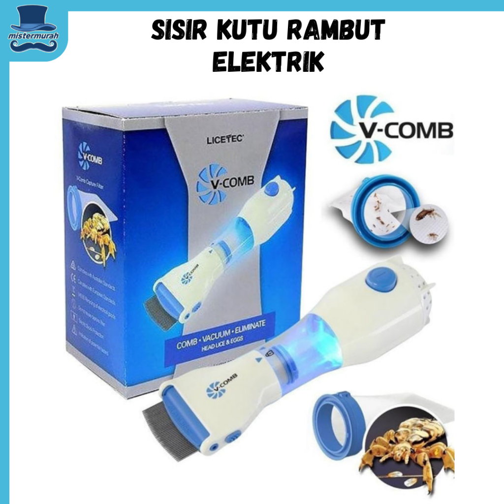 ORIGINAL V-COMB SERIT PENGHILANG SISIR KUTU ELEKTRIK SERIT RAMBUT VACUM VAKUM VCOMB