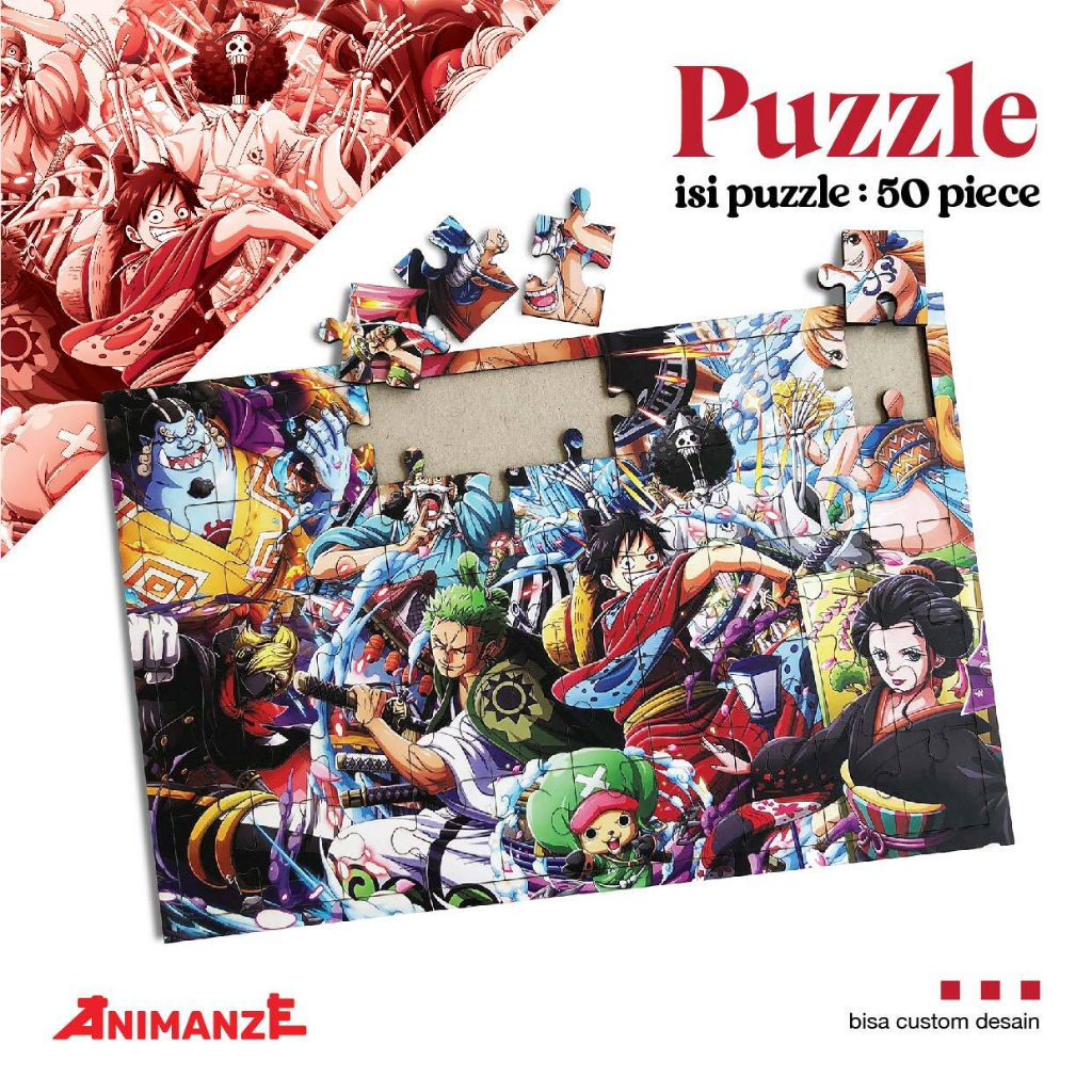 Puzzle anime onepiece collection/ mainan anak gambar anime jujutsu kaisen/demon slayer