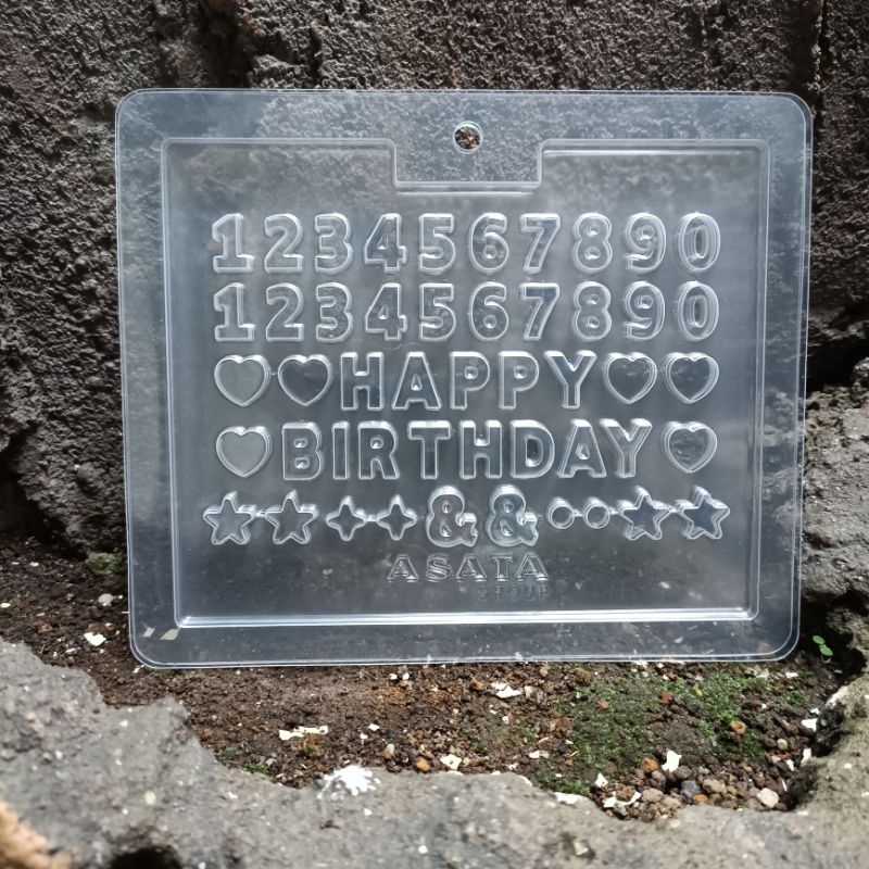 Cetakan Mika Coklat Puding Angka Hati Bintang Happy Birthday