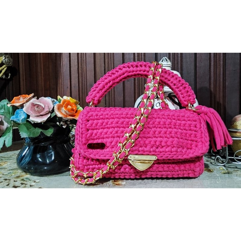 tas rajut bahan kaos