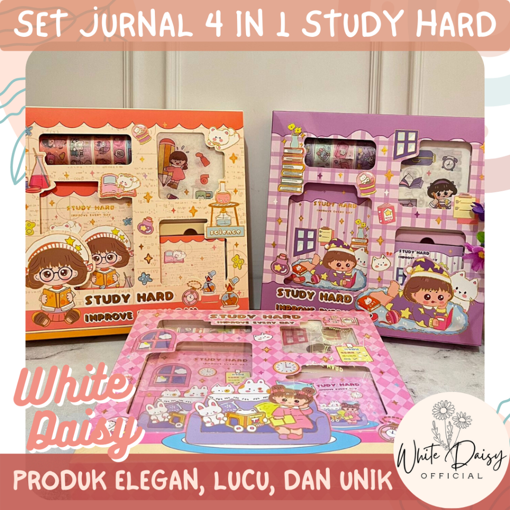 

Jurnal set 4 in 1 Study hard premium hadiah ulang tahun tukar kado hot