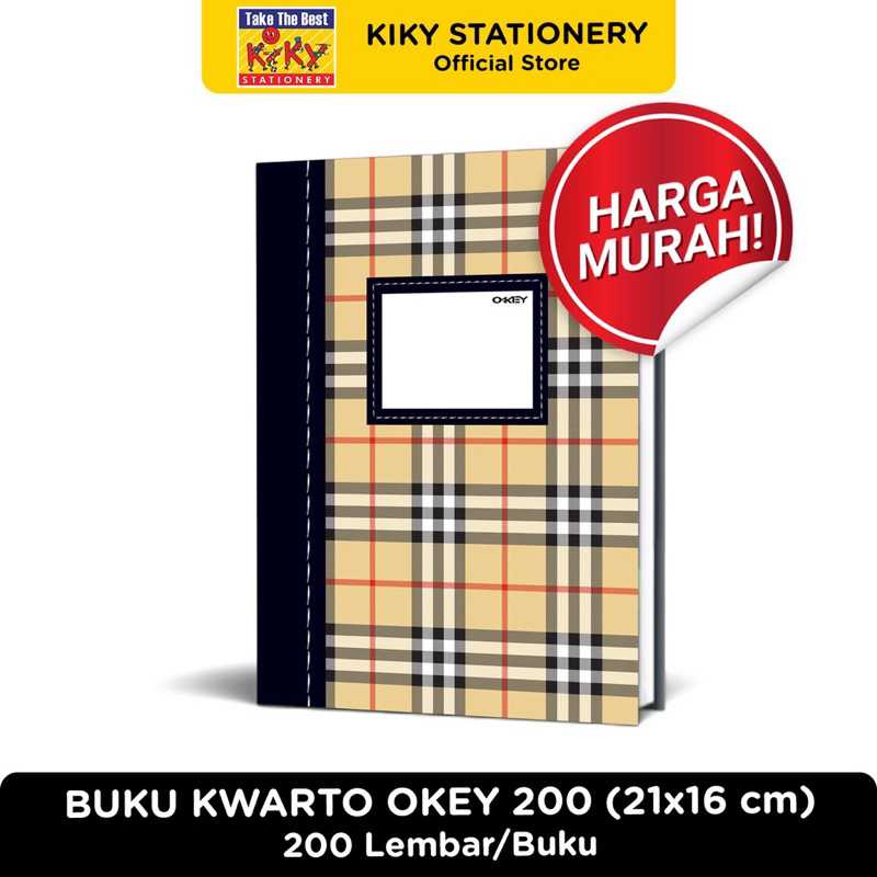 

|1 pcs| OKEY Buku Hard Cover Kwarto 200 (Uk. 16 x 21 cm) buku kwarto Isi 200 Lembar