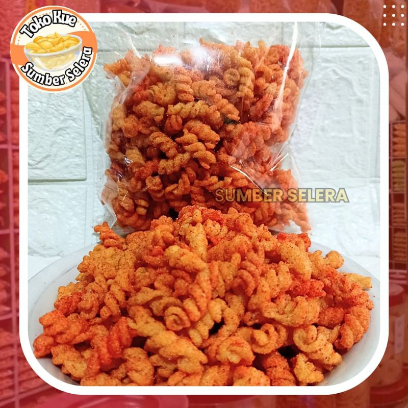 

Makaroni Spiral Pedas 100gr Snack Makaroni Spiral Pedas Kiloan Gurih Renyah