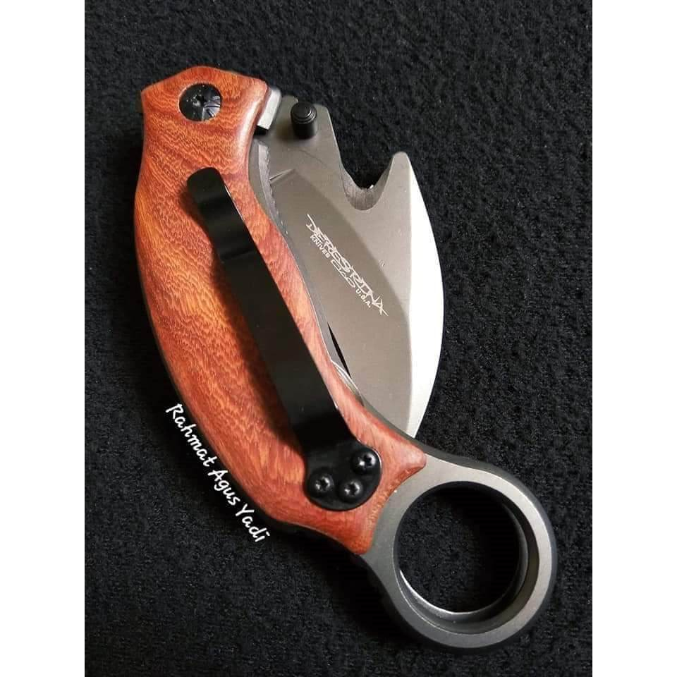 PISAU BERBURU SURVIVAL HIKING OUTDOOR LIPAT DAGING SUPER (COD)