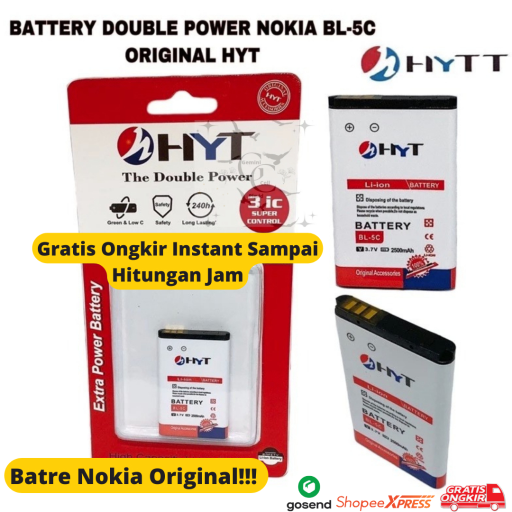 Doble Power 2IC 3IC Baterai Hp Nokia Original Batre BL-4C BL--5C Bisa Di Gunakan Untuk Tipe Nokia 11